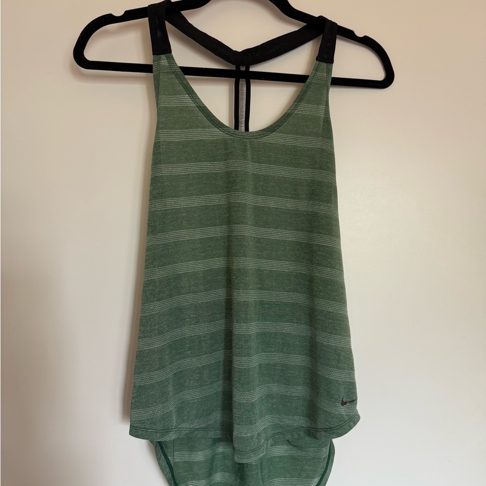 Nike Green Striped Women's Tank Top